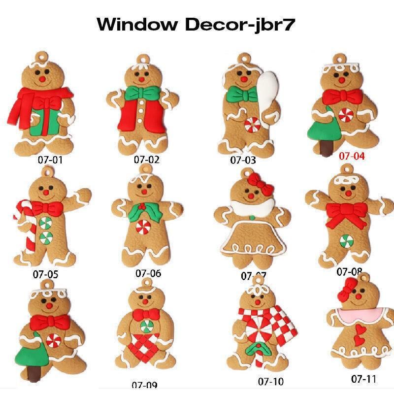 12X Gingerbread Man Xmas Tree Ornament Gift Party Hanging Pendants Window Decor - Window Decor-jbr7