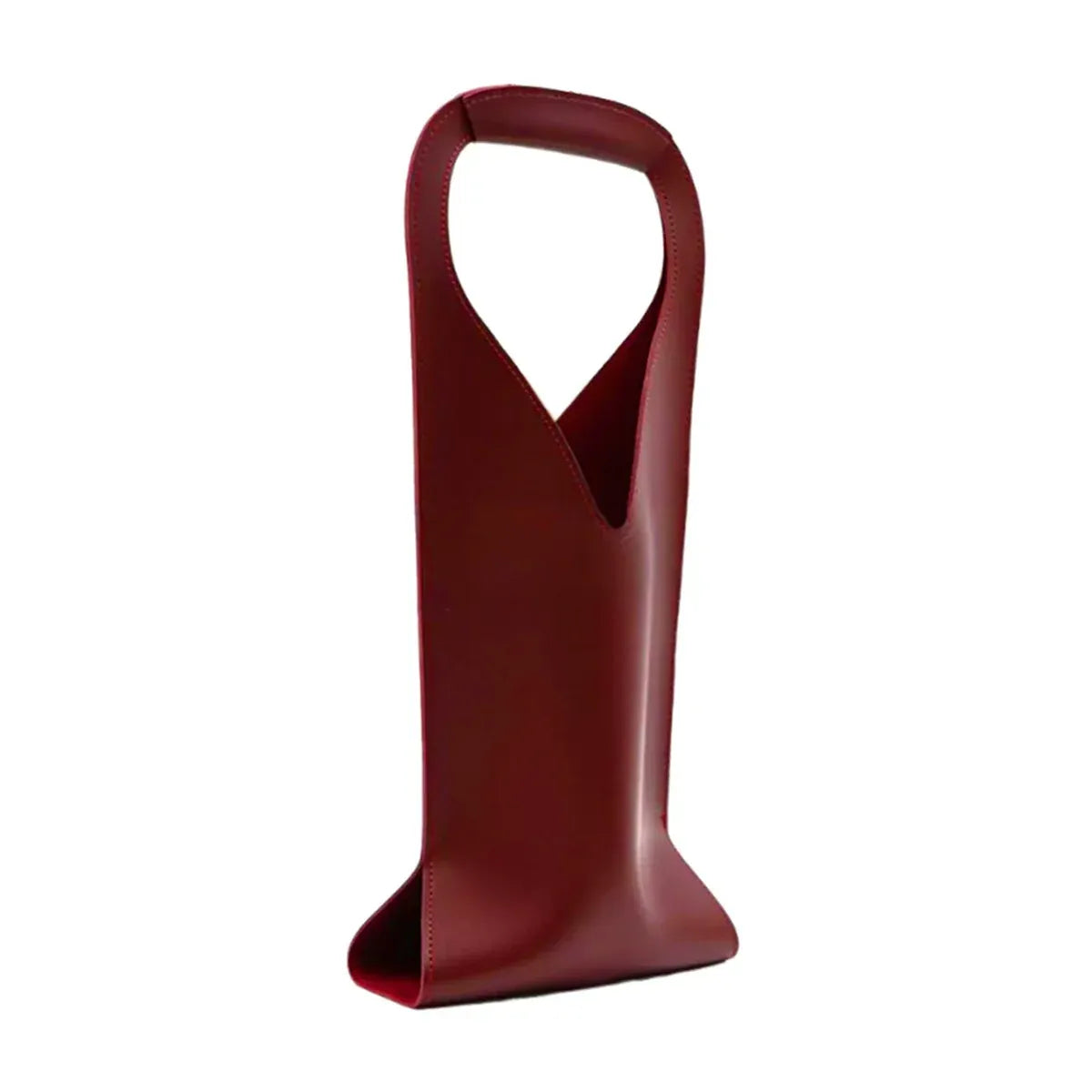 Single Wine Bottle Tote Carrier Gift Bag with Handle Durable - Wine Red