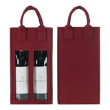 5PCS Handheld Wine Gift Bags Double-Bottle Design with Clear Window Portable - Burgundy