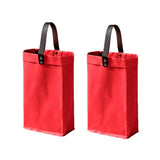 2PCS Kraft Paper Tote Bags with Handles Reusable for Grocery Store Shop Use - Red