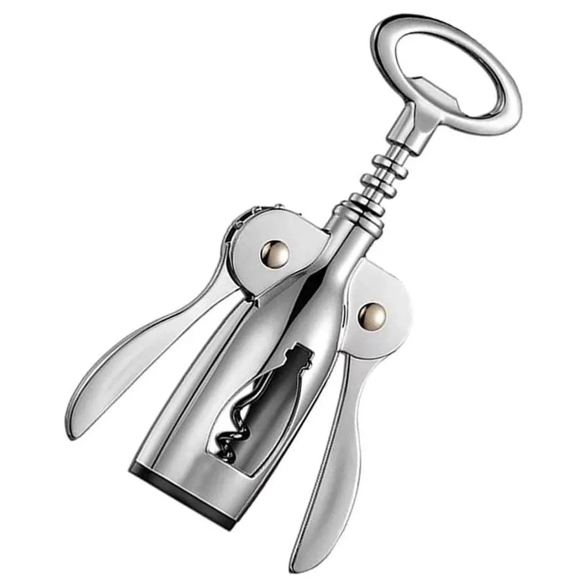 Bottle Opener Cork Screw Wine Bottle Opener Corkscrew winged corkscrew ZincAlloy - Silver