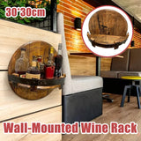 Wine Rack Wall Mounted Display Holder Space Saving Home Bar Storage Shelf Rack