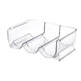 Fridge Organiser Wine Beer Stacking Bottle Rack Kitchen Space Saving Can Holder - 3 Grids
