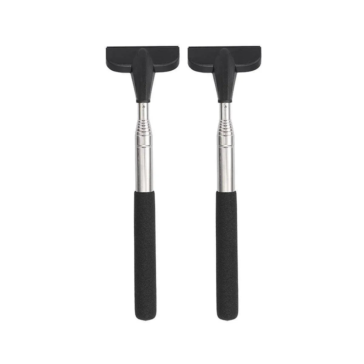 2pcs Retractable Windshield Wiper Set Rear View Mirror Cleaner Car Wiper Blade - Black