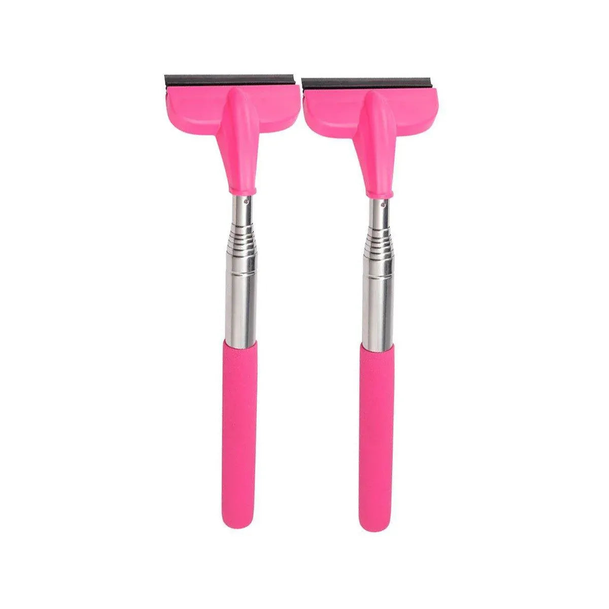 2pcs Retractable Windshield Wiper Set Rear View Mirror Cleaner Car Wiper Blade - Pink