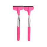 2pcs Retractable Windshield Wiper Set Rear View Mirror Cleaner Car Wiper Blade - Pink