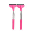 2pcs Retractable Windshield Wiper Set Rear View Mirror Cleaner Car Wiper Blade - Pink