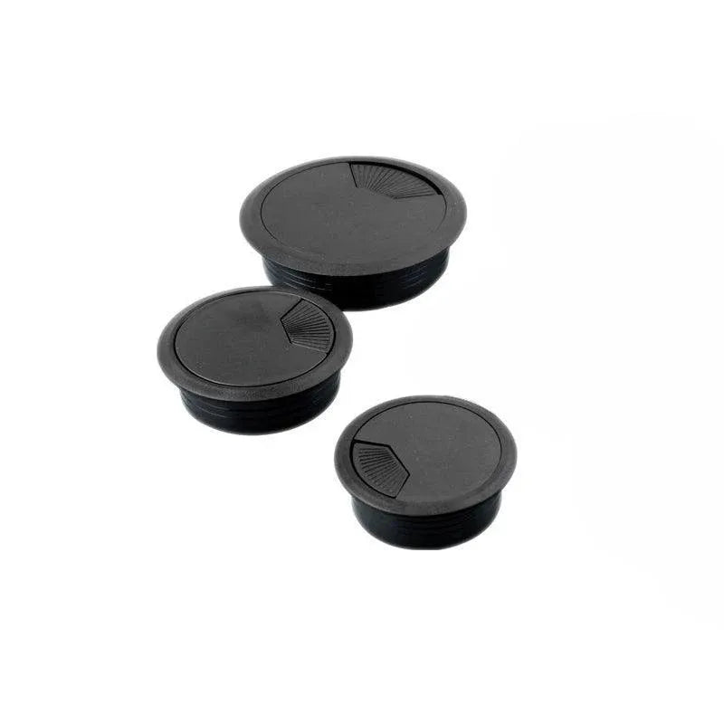 Desk Grommet Cable Hole Covers 50mm Wire Tidy Port for Table Surface 12pcs Set - Black-12PCS