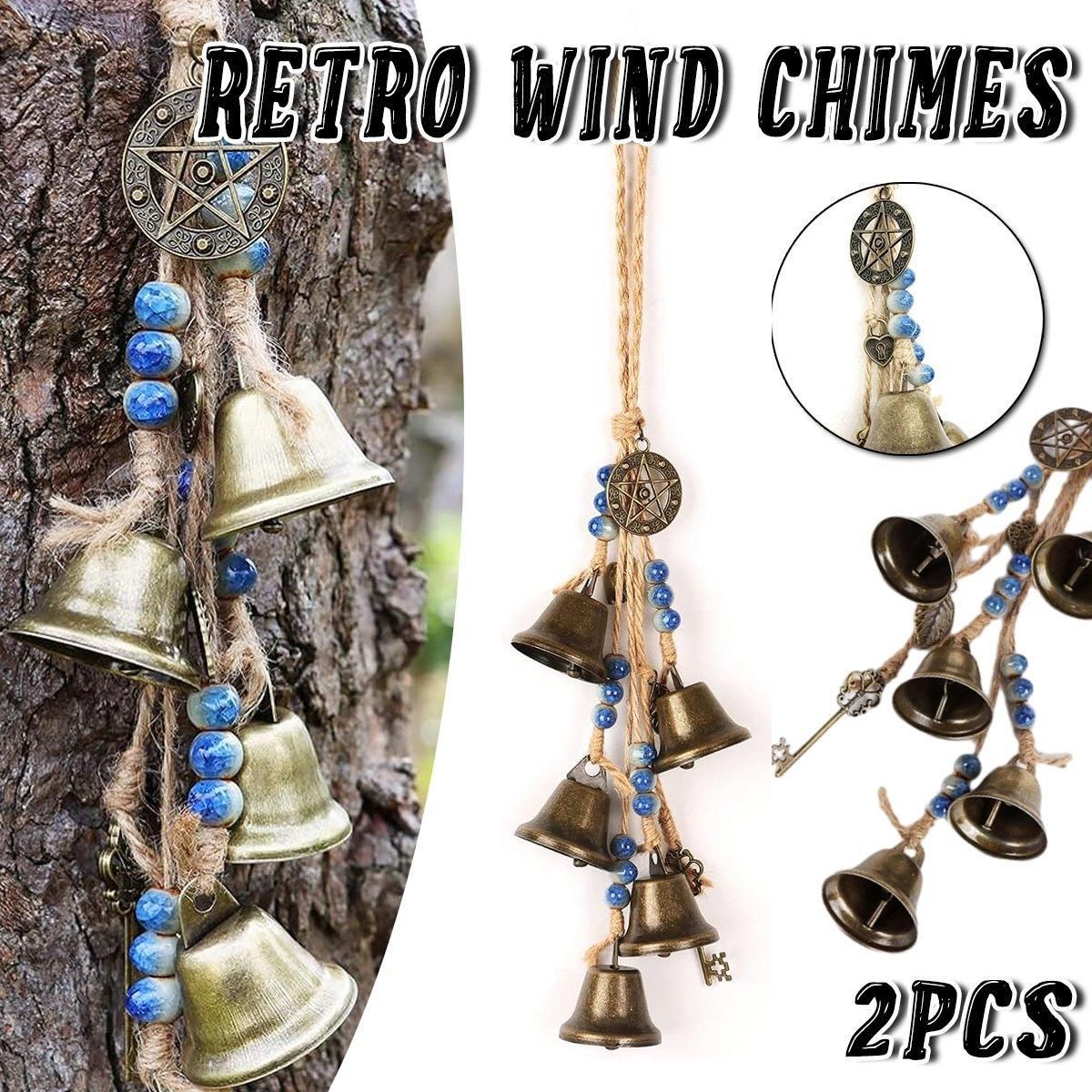 2X Witch Bells Protection For Door Knob Hanger Wind Chimes Clear Negative Energy