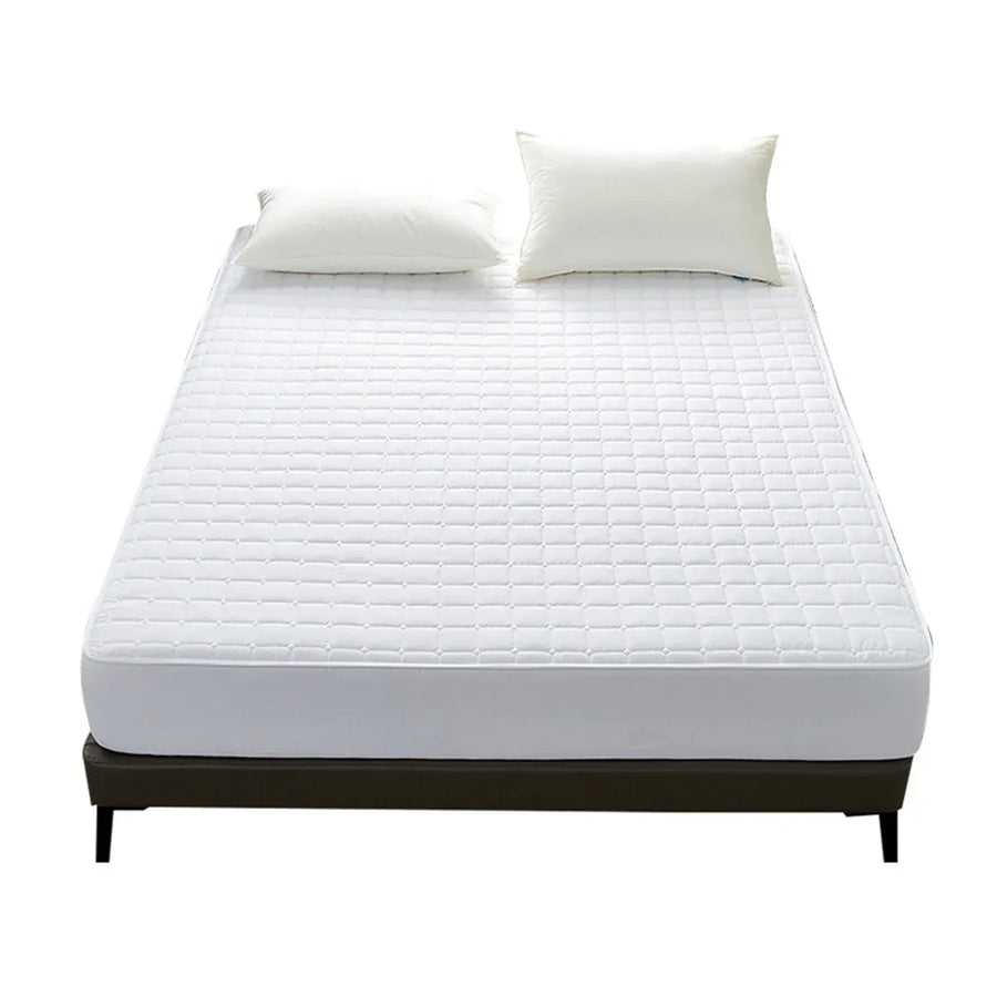 Hotel Mattress Protector Bed Top Cover Waterproof Fitted Sheet Bedroom Hygiene - 153x203cm