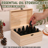 Large Capacity Solid Wood 15-Slot Essential Oil Storage Box Dustproof Durable