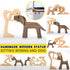 Handmade Wooden Statue Sitting Family and Dog Craft Home Decor - B07