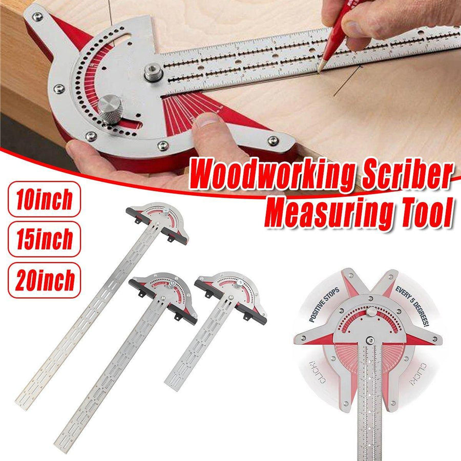 Woodworking Edge Ruler Protractor Angle Measuring Tool Carpenter - 20 inch