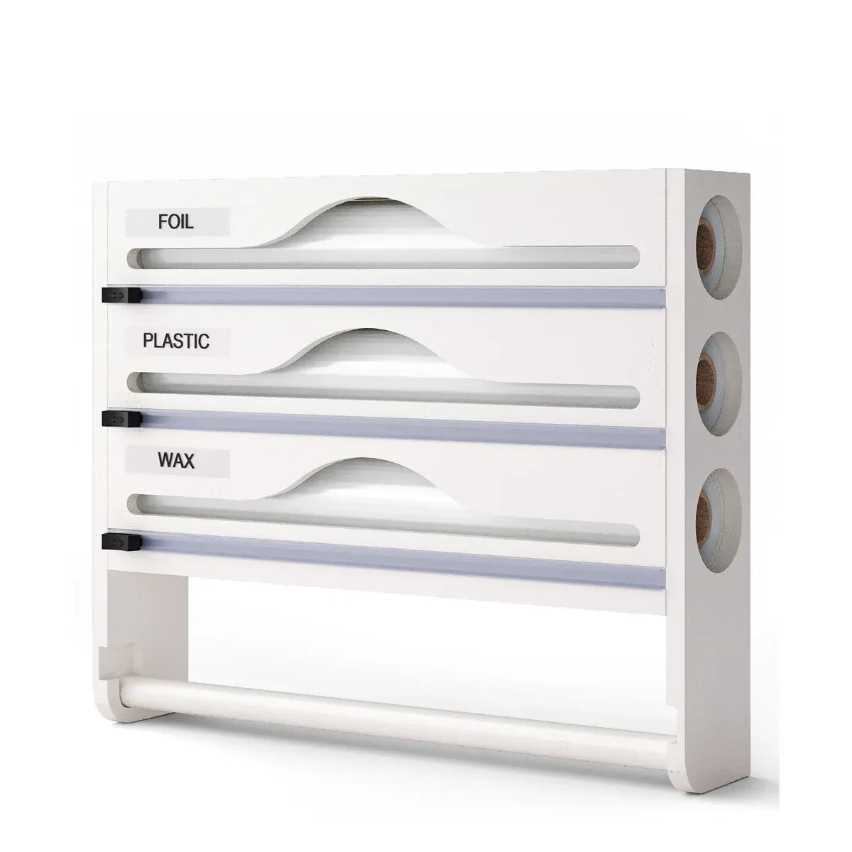 Multi-Function Cling Film Cutter Dispenser Box for Cling Film Kitchen Paper Use - White