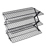 3/4 Tier Camping Dining Rack Iron Shelf Portable Picnic Rack Foldable Storage Table - 3 Layers