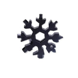18 In 1 Stainless Multi-Tool Snowflake Keychain Wrench Screwdriver Bottle Opener - Black
