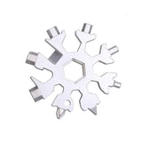 18 In 1 Stainless Multi-Tool Snowflake Keychain Wrench Screwdriver Bottle Opener - Silver