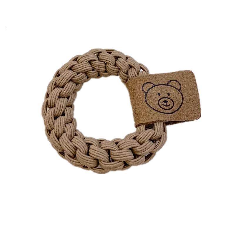 Mixed Color Braided Hair Ties Rope Elastic Rubber Bands Women's Hair - Khaki