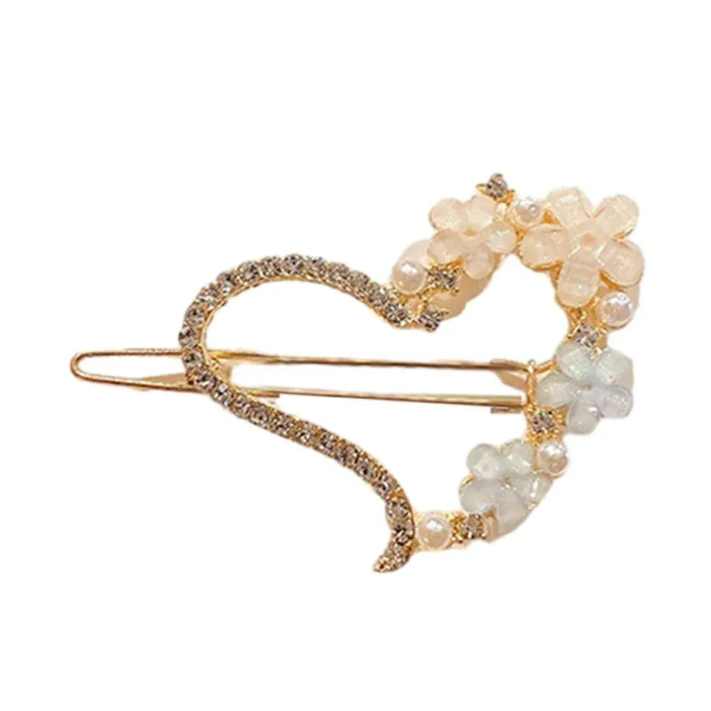 Women Girls Hair Clip Rhinestone Crystal Hairpin Barrette Slide Clips Grip Gift - D