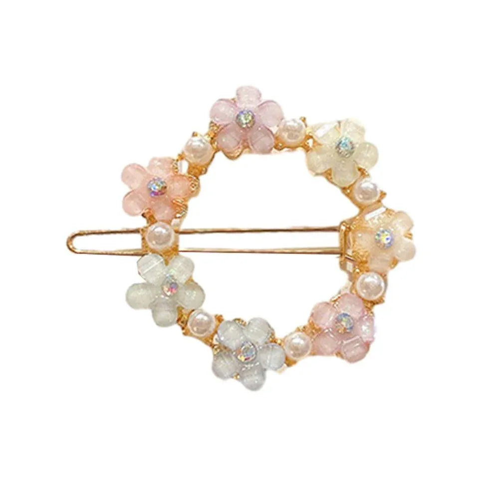 Women Girls Hair Clip Rhinestone Crystal Hairpin Barrette Slide Clips Grip Gift - C