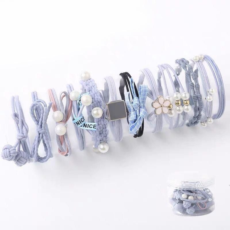 Women Elastic Hair Band Ponytail Holder Girl Rubber Rope Ties Gum Headwear Craft - Blue