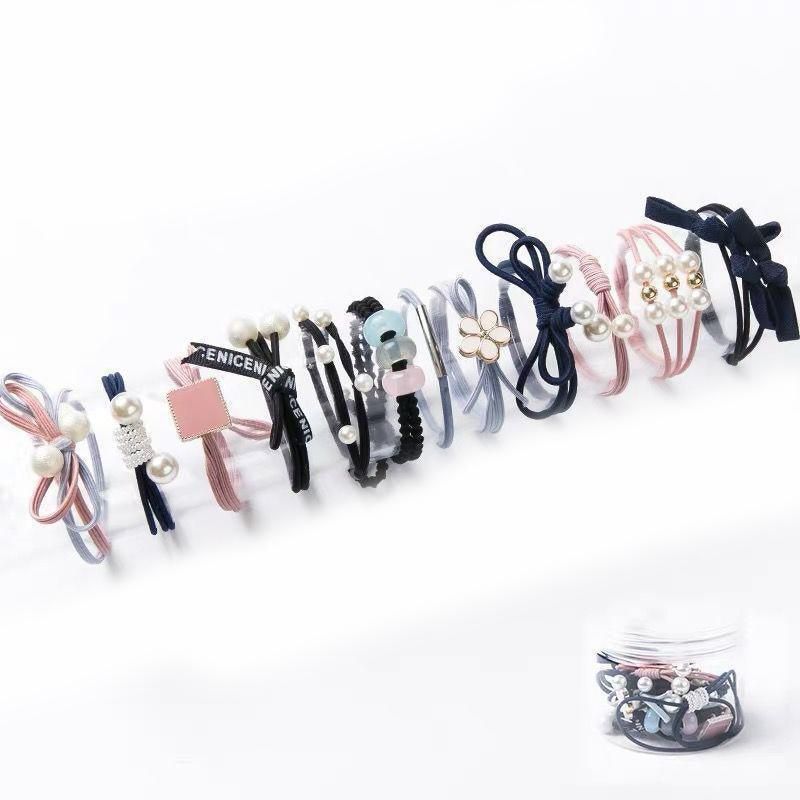 Women Elastic Hair Band Ponytail Holder Girl Rubber Rope Ties Gum Headwear Craft - Mixed Colour
