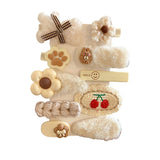 Plush Cartoon Hair Clips Korean Style Barrettes for Bangs and Everyday Styling - A