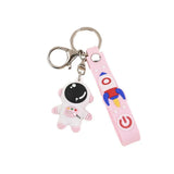 Space Rocket Universe Planet Key Ring Key Chain Astronaut Keychain Keychain Gift - Pink