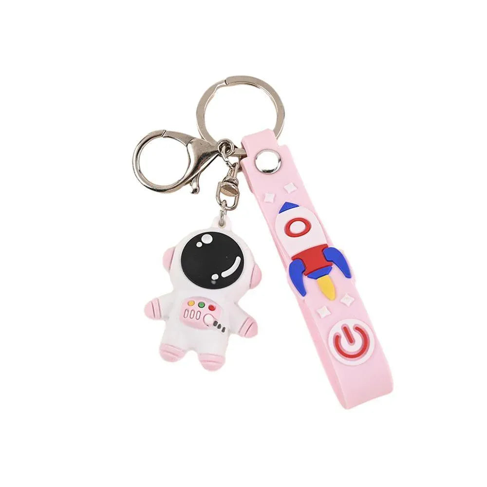 Space Rocket Universe Planet Key Ring Key Chain Astronaut Keychain Keychain Gift - Pink
