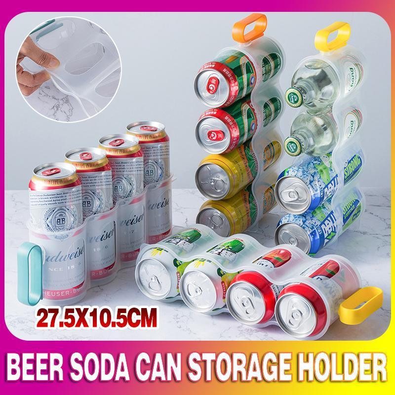 Beer Soda Can Storage Holder Kitchen Fridge Space Saver Rack Organizer 1-3PCS - Yellow