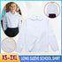 White Girls Peter Pan Collar Long Sleeve School Shirt with two button Adjustable Cuff - M