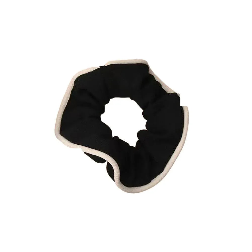 Large Scrunchies Silk Satin Elastic Hair Hair Bands Rope Tie Ponytail Accessory - Black