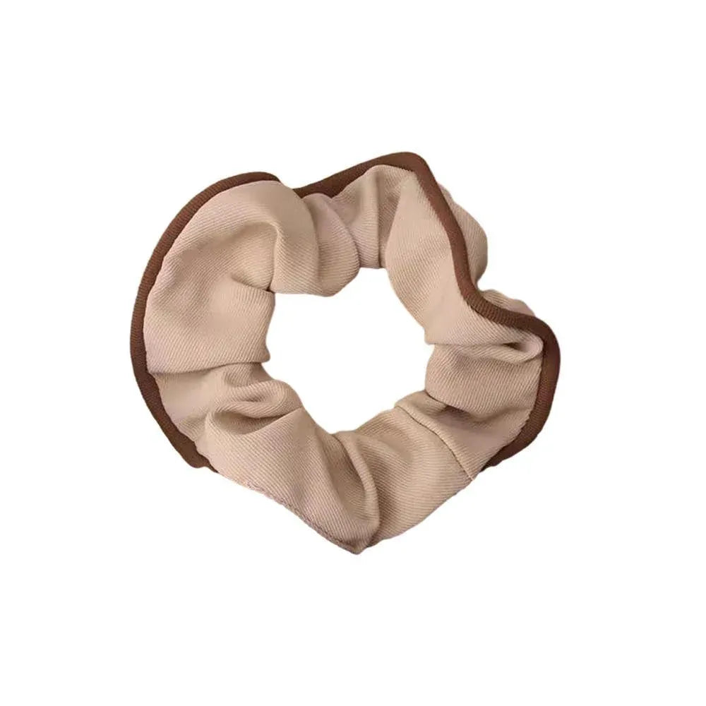 Large Scrunchies Silk Satin Elastic Hair Hair Bands Rope Tie Ponytail Accessory - Khaki