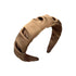 Women Headband Hairband Ruched Ruffle Headband Headwear Hair Band Hoop Fashion - Coffee