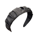 Women Headband Hairband Ruched Ruffle Headband Headwear Hair Band Hoop Fashion - Black