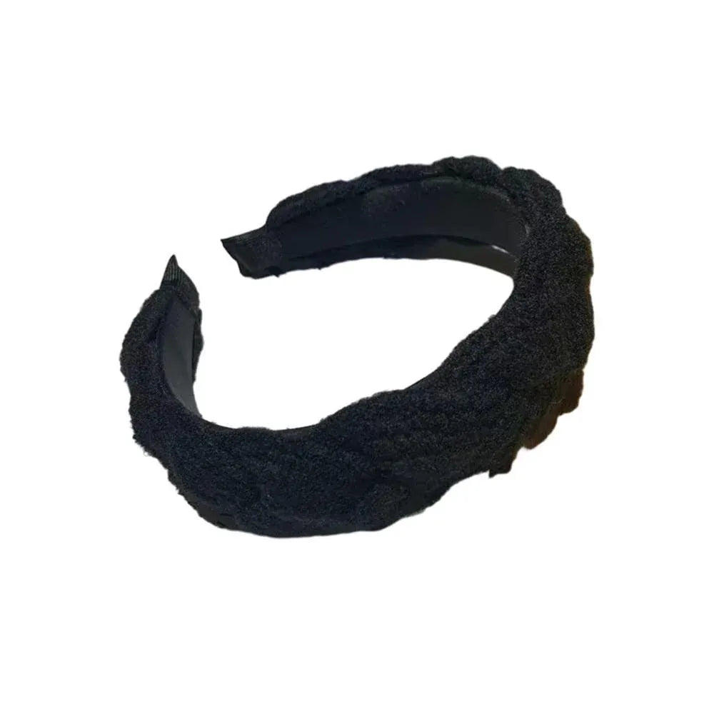 Women Ladies Twist Braid Hairband Wide Hairband Hoop Accessories Head Band Party - Black
