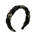 Women Retro Hair Hoop Fried Dough Twist Headband French College Style Hair Clip - Black