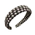Women Plaid Headband Padded Hairband Wide Sponge Hair Hoop Band Head Decor - Black