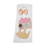 3/4PCS Christmas Hair Clips Set Bow Flower Hairpin Hairgrip Cute Girls Barrettes - Pink Double Star Set