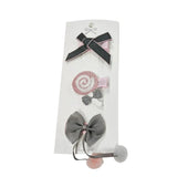 3/4PCS Christmas Hair Clips Set Bow Flower Hairpin Hairgrip Cute Girls Barrettes - Powder Stick Set