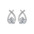 Gold Zircon Crossed Stud Earrings Elegant Simple  Earrings  For Women Fashion - Silver