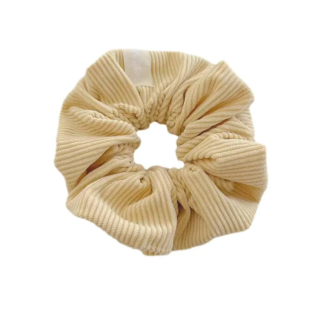 Corduroy Big Hair Scrunchies Ponytail Holder Hair Ties Rope Hair Accesorries - Yellow