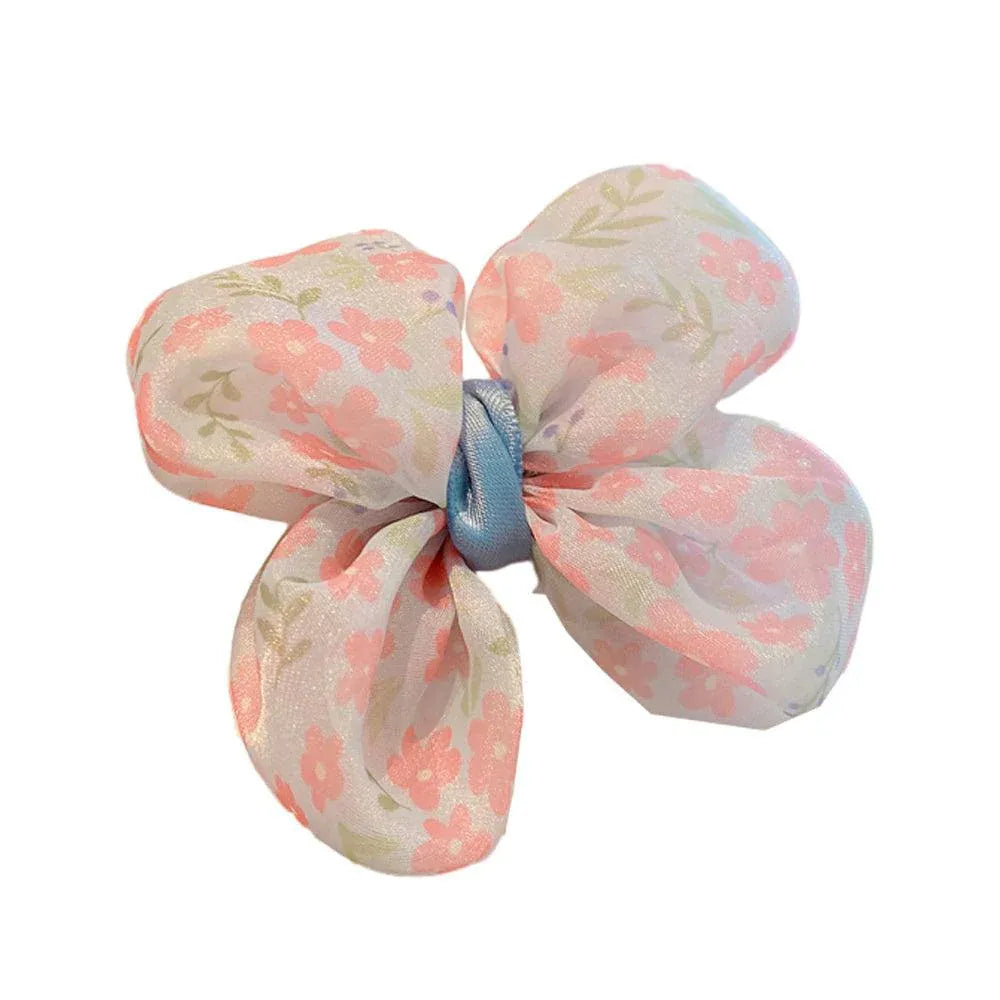 Cute Bow School Hairclips Mesh Yarn Hair Accessories Bow Girl Party Gift - Light-Blue