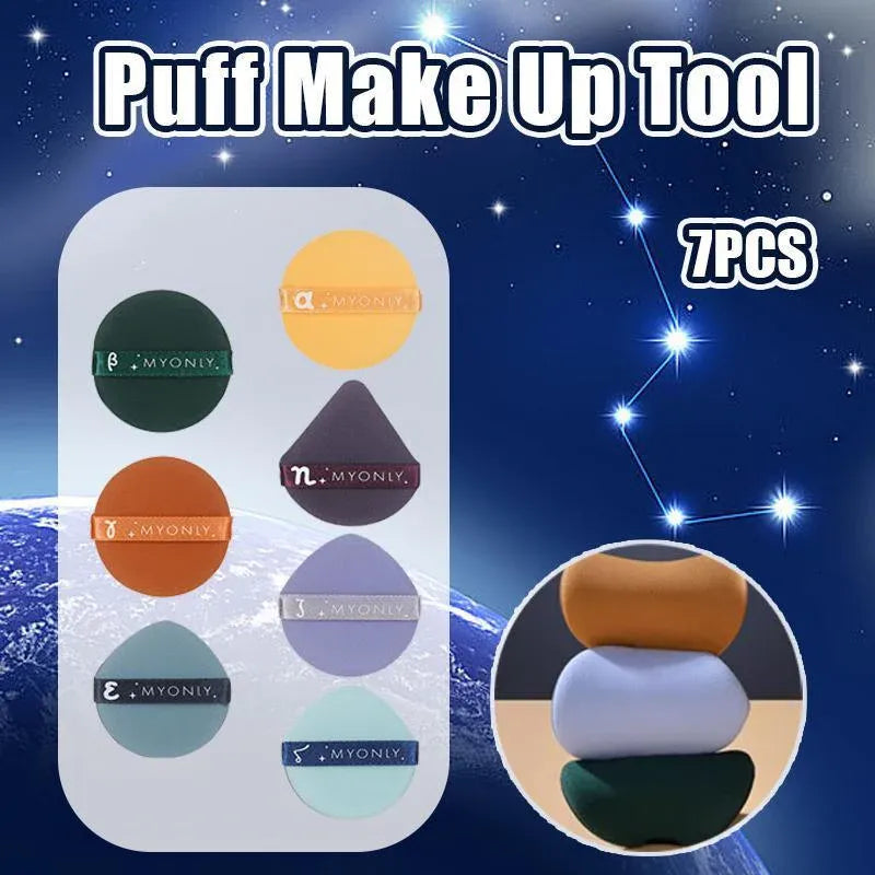 7PCS Makeup Puff Set Multi Shape Powder Sponges for Dry and Wet Use