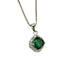 Fashion 925 Sterling Silver Stunning Square Cubic Zircon Pendant Necklace Chain - Green