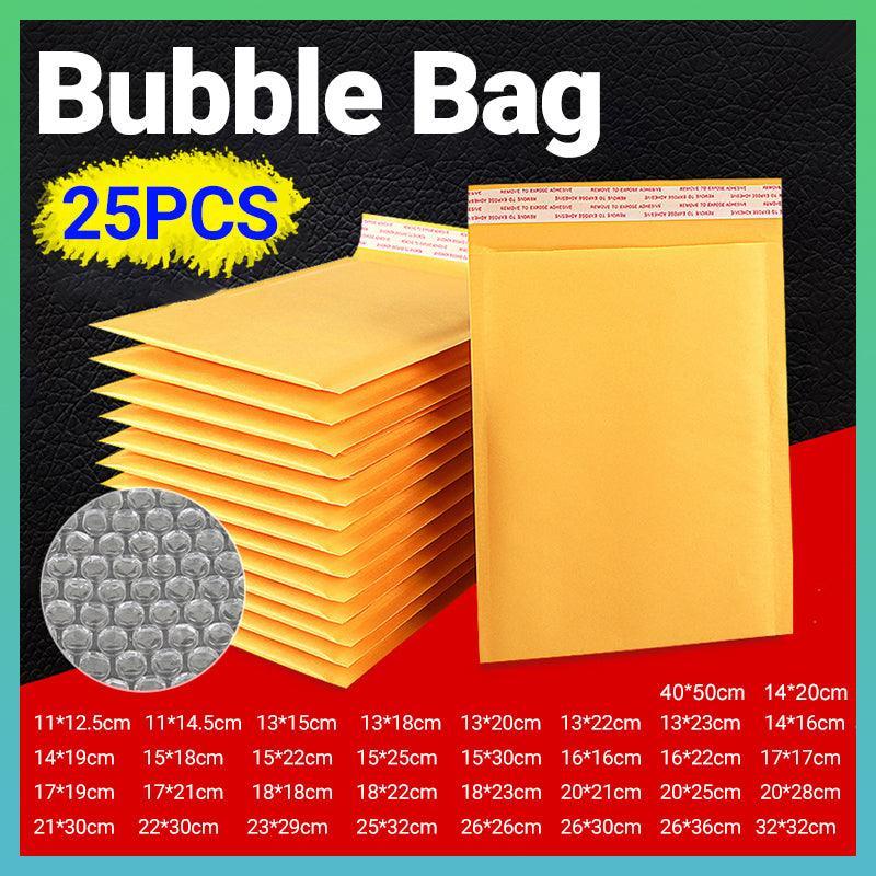 25PCS Poly Bubble Mailer Yellow Colour Multi-Size Plastic Padded Bag - 25PCS-23*29CM