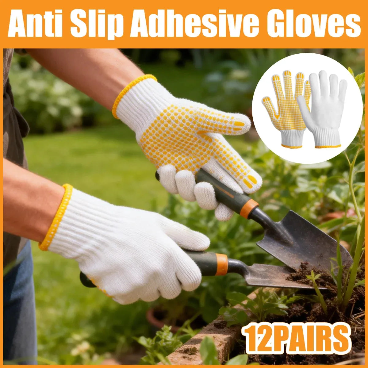 Wear Resistant Anti Slip Dotted Work Gloves for Home Garden Tasks
