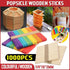 1000PCS Natural Wooden Craft Sticks Paddle Pop Sticks Ice Cream coffee stir - Wooden