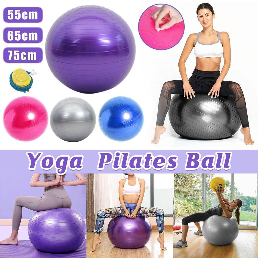 Explosion-Proof Thickened Inflatable Yoga Ball Massage Fitness Stability Ball - Purple - 65cm
