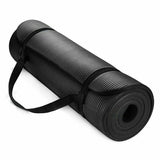 10MM Thick Durable NBR Yoga Mat for Gym and Pilates - Black